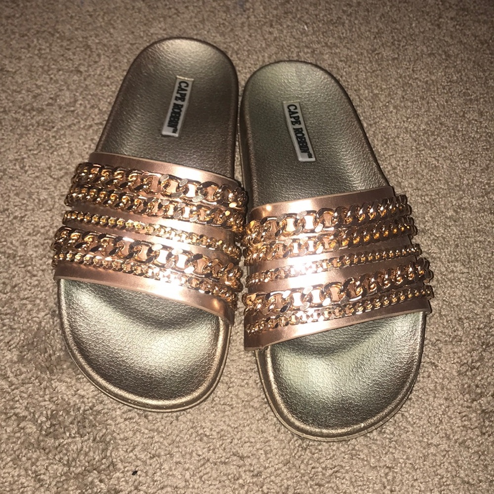 Rose gold slides